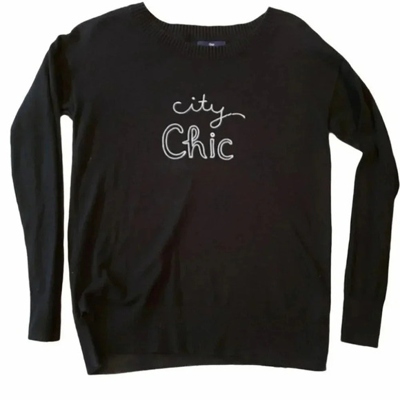 Gap "City Chic" oversized black crew neck sweater‎ - Picture 1 of 4